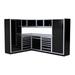 Moduline Pro II 88-120 Inch Signature Black Aluminum Corner Garage Cabinet System