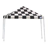 ShelterLogic 12x12 Straight Pop-up Canopy with Black Roller Bag (Checkered Flag Cover)