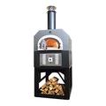 Chicago Brick Oven 38" x 28" Hybrid Countertop Liquid Propane / Wood Pizza Oven with Stand (Silver Vein - Residential)