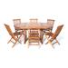 All Things Cedar 7-Piece Butterfly Oval Table Folding Chair Set with Red Cushions