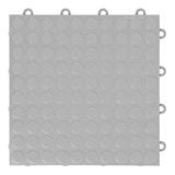 GearTile Coin Pattern 12" x 12" Silver Garage Floor Tile (48 Pack)