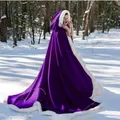 Cape à Capuche pour Patients d'Hiver Manteau Court en Fausse Fourrure Châle pour Mariage