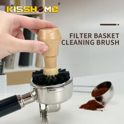 Nettoyeur de brosse à café en bois massif filtre à expresso panier à livres outils de