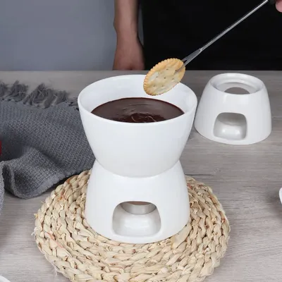Mini pot en céramique personnalisé avec fourchette ensemble uniforme avec bougie et fourchette pot