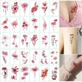 Faux Tatouage Temporaire Résistant à l'Eau pour Femme Autocollant Sexy Fleur Corps Bras Mains