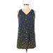 Old Navy Casual Dress - Shift V Neck Sleeveless: Gray Floral Dresses - Women's Size X-Small