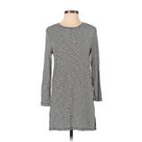 Old Navy Casual Dress - Shift Crew Neck Long sleeves: Black Stripes Dresses - Women's Size X-Small