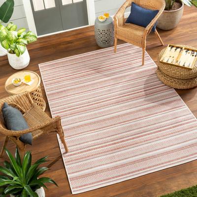 Garan 7'10" Round Bone/Clay/Light Brown/Terracotta/Smoke Outdoor Area Rug - Hauteloom