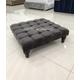 Slate Grey Soft Velvet Cube Footstool / Coffee Table / Pouffe