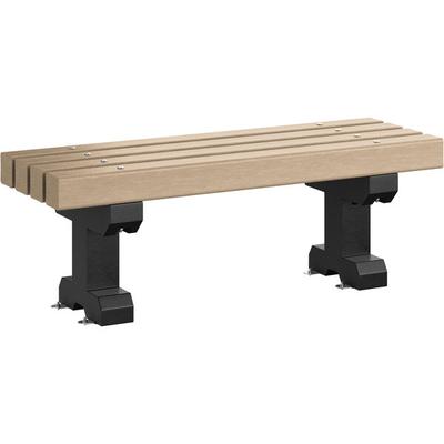 MasonWays 48" x 17" x 17" Cedar Plastic Backless Dura-Bench with Black Legs