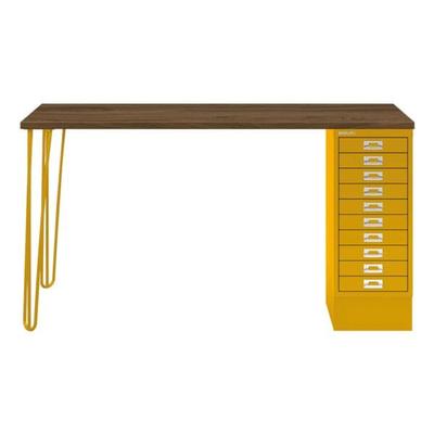 Bisley Schreibtisch »MultiRange« nussbaumfarbene Platte mit 10 Schubladen gelb, 140x74x60 cm Image