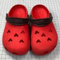 Disney Shoes | Euc Sz 3 Girls / 1 Boys Red Disney Mickey Mouse Crocs | Color: Black/Red | Size: 3g