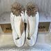 Kate Spade Shoes | Kate Spade Crme Pom Pom Leather Ballet Flats Sz. 7.5 | Color: Cream/Tan | Size: 7.5