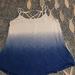 American Eagle Outfitters Tops | American Eagle Outfitters Strappy Ombre Slub Tank Top | Color: Blue/White | Size: M