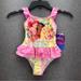 Disney Swim | Disney Princess Toddler Ready For Whatever Ruffle Detail One-Piece Swimsuit | Color: Pink | Size: 2tg