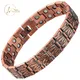 Bracelet Vintage anti-douleur en cuivre pur 99.95% pour hommes Double rangée thérapie magnétique