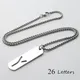 Collier pendentif lettre initiale creuse en acier inoxydable pour hommes et femmes alphabet