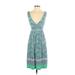 Old Navy Casual Dress - A-Line V Neck Sleeveless: Blue Dresses - Women's Size X-Small