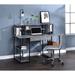 Desk, Faux Concrete, selected veneers, manufactured wood, and metal tube