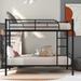 Modern Simple Style Twin Over Twin Metal Bunk Bed with Ladder