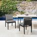 Grand Black Aluminum and Wicker Outdoor Dining Chairs - Set of 2