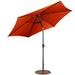 Costway 9ft Patio Umbrella Outdoor W/ 50 LBS Round Umbrella Stand W/ Wheels Orange