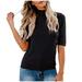 Neck Tee Summer Fitted Sleeve Casual Half plus Size Womens Turtleneck Long Sleeve Turtle Neck Long Sleeve Shirt Women Short Sleeve Running Shirts Women Basics Womens Shirt Compression Shirt Women