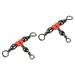 3 Way Swivel 55lb Stainless Steel T-Turn Barrel Terminal Tackle Black 20 Pack