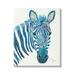 Stupell Industries Blue Zebra Stripes Wildlife Collage Portrait Graphic Art Gallery Wrapped Canvas Print Wall Art Design by Lisa Morales