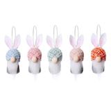 JeashCHAT Easter Decorations Hanging Gnomes Bunny Ornaments Colorful Handmade Plush Gnome Bunny Elf Hanging Home Easter Decor Yard Garden Indoor Outdoor Party Farmhouse Holiday Decoration