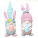 2 Pieces Easter Bunny Elf Decorations Easter Gnome With Eggs for Home Decor Spring Plush Rabbit Ornaments with Light for Indoor Table Easter Basket Fillers Rabbit Christmas Decorations