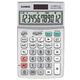 CASIO Tischrechner JF-120ECO, 12-stellig, umweltfreundlich, Steuerberechnung, Klappständer, Solar-/Batteriebetrieb, silber
