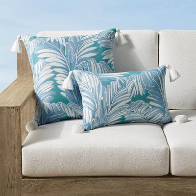 Salta Palm Indoor/Outdoor Pillow - Square, Salta Palm Air Blue Square, 17