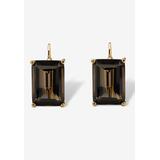 Women's Gold-Plated Genuine Smoky Quartz Leverback Drop Earrings (14 1/2 Cttw) by PalmBeach Jewelry in Gold