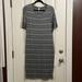 Lularoe Dresses | Grey Striped Lularoe Julia Dress. Size L Large, Gently Used And Super Comfy! | Color: Gray | Size: L