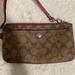 Coach Bags | Brown Coach Wristlet With Pink Interior Card Holders | Color: Brown/Pink | Size: Os