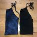 Brandy Melville Tops | Brandy Melville Sachi Tie Dye And Black Halter Top | Color: Black/Blue | Size: One Size Fits All
