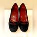 Kate Spade Shoes | Kate Spade Black Suede Chunky Heels With Decorative Bows Us Sz 8 M Made In Italy | Color: Black/Red | Size: 8