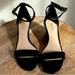 Nine West Shoes | Nine West Black Strappy Wedge Sandals Size 8m | Color: Black | Size: 8