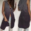 Free People Sweaters | Free People Cable Knit Hooded Long Cardigan Sweater Vest Size Xs | Color: Gray/Purple | Size: Xs
