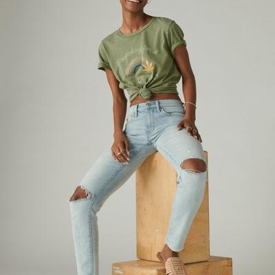 Lucky Brand Mid Rise Ava Skinny - Women's Pants Denim Skinny Jeans in Fan Girl Dest, Size 33 x 27