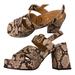 Gucci Shoes | Gucci Gg Exotic Leather, Block Heel Sandals It 37 | Color: Brown/Tan | Size: 7