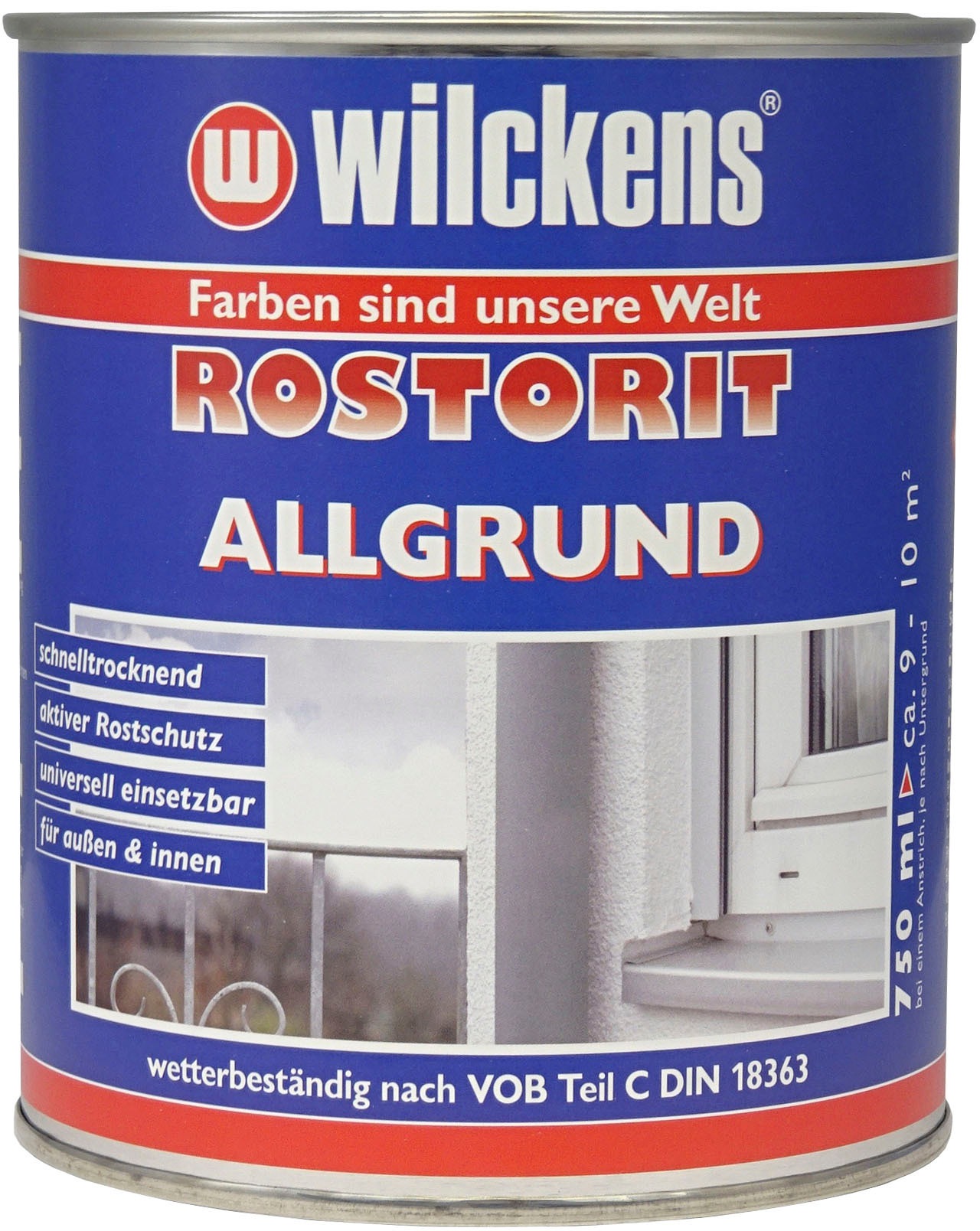 „WILCKENS FARBEN Holzschutzlasur „“Rostorit Allgrund““ Farben matt Gr. 0,75 l 750 ml, grau Holzlasuren“
