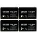 4x Pack - Compatible Tripp Lite OMNIPRO450 Battery - Replacement UB1280 Universal Sealed Lead Acid Battery (12V 8Ah 8000mAh F1 Terminal AGM SLA) - Includes 8 F1 to F2 Terminal Adapters