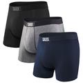 Saxx - Ultra Super Soft Boxer Brief Fly 3-Pack - Kunstfaserunterwäsche Gr S blau