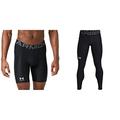Under Armour Men's HeatGear Armour Leggings, Black, Large & Herren UA Rival Terry Jogger Sweatpants, Black/White, L