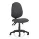 OPO Eclipse Plus III Operator Chair | Mid Back Swivel Office Chair with Optional Armrest | Triple Lever Mechanism | Backrest Angle Adjustment None Matching Bespoke Colour Charcoal Fabric