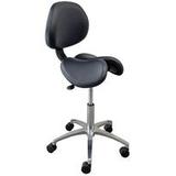 Healthcare 300 Lbs. Capacity Split Seat Saddle Stool w/Backrest - 22" - 29" Seat Height