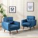 Armchair - Wade Logan® Candelora 28.35" W Tufted Polyester Armchair Wood/Polyester in Blue/Navy | 35.83 H x 28.35 W x 26.78 D in | Wayfair