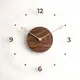 Horloge Murale Simple Créative en Bois Massif Verre Acrylique Transparent Montre Décorative pour